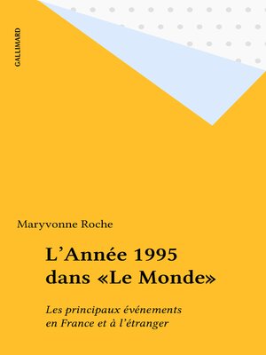 cover image of L'Année 1995 dans «Le Monde»